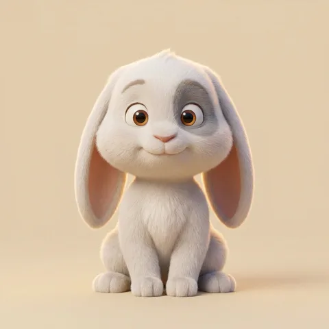 Tofu, a white lop-eared rabbit, drawn by Petzyn